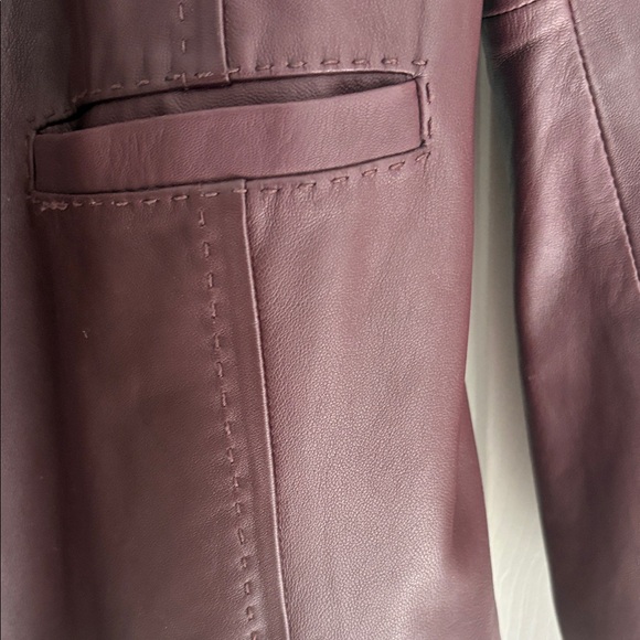 Liz Claiborne Deep Burgundy Leather Jacket - Picture 3 of 4